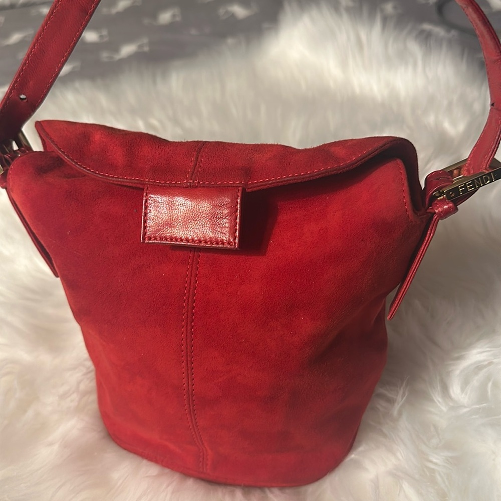 Authentic Fendi suede bucket bag